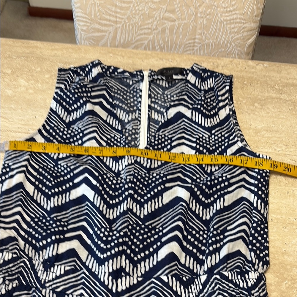J. Crew Navy and White Patterned Dress-NWOT-No Flaws - Picture 4 of 12